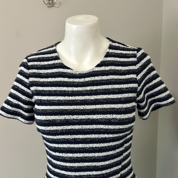 THEORY Albita Guardia Dress Uniform White Navy Blue Stripe Fit Flare Sz 4 NEW - Picture 6 of 13